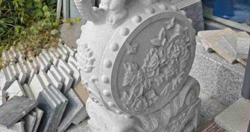 驻马店芝麻白抱鼓石 庭院抱鼓石