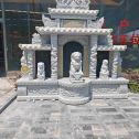 驻马店芝麻白中国黑石材套墓 花岗岩墓碑