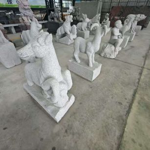 驻马店芝麻白雕刻 十二生肖 异形雕刻