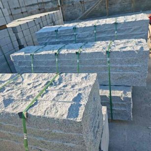 驻马店芝麻白自然面整石 坐凳