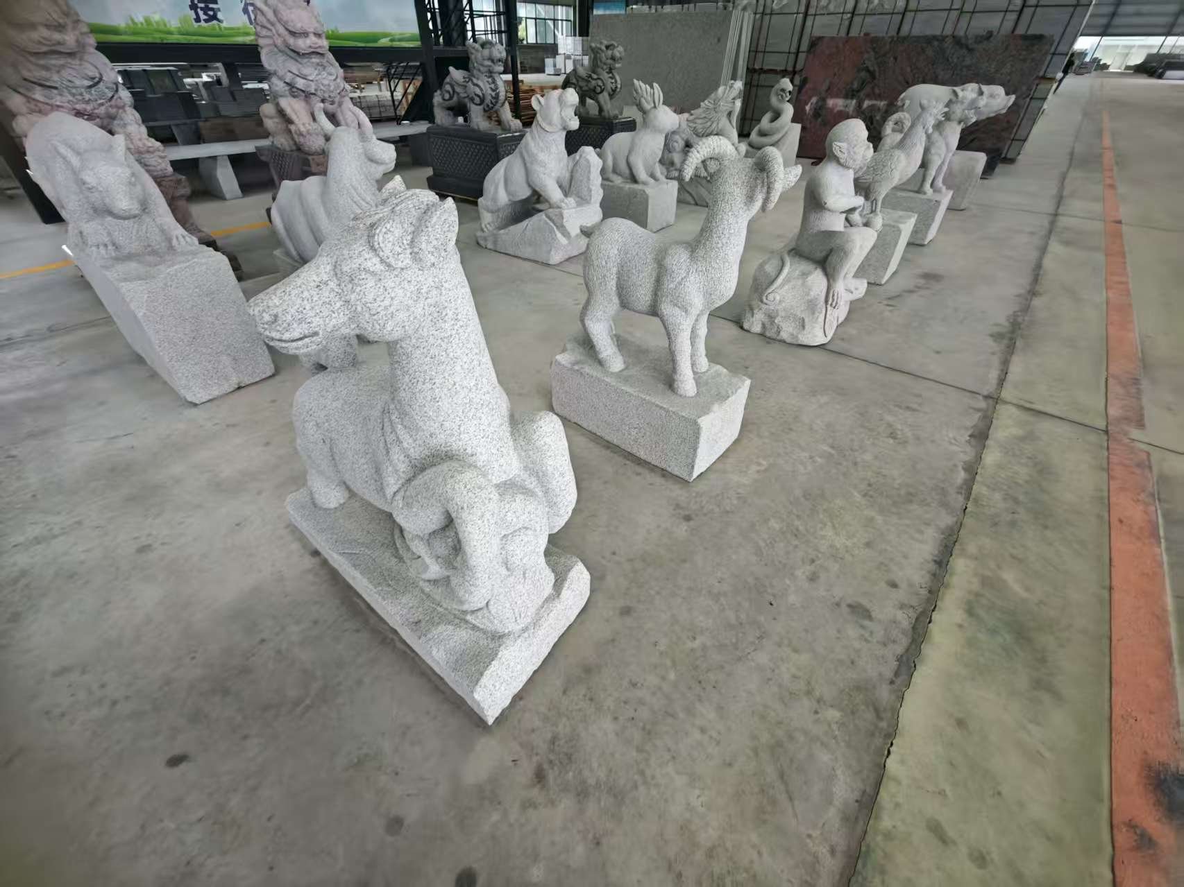 驻马店芝麻白雕刻 十二生肖 异形雕刻